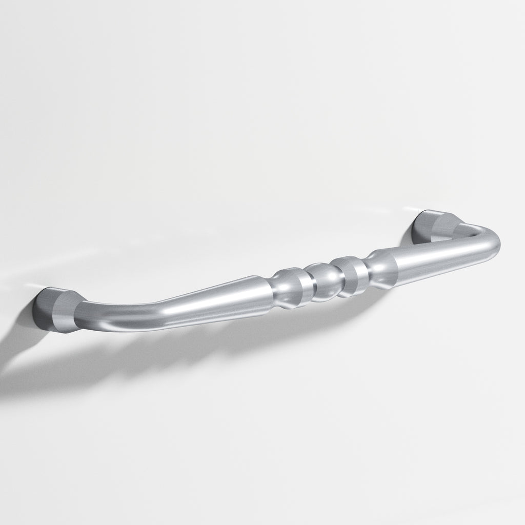 Colonial Bronze Series 813 6" Detailed Wire Cabinet Pull With Bead Satin Chrome / 6"