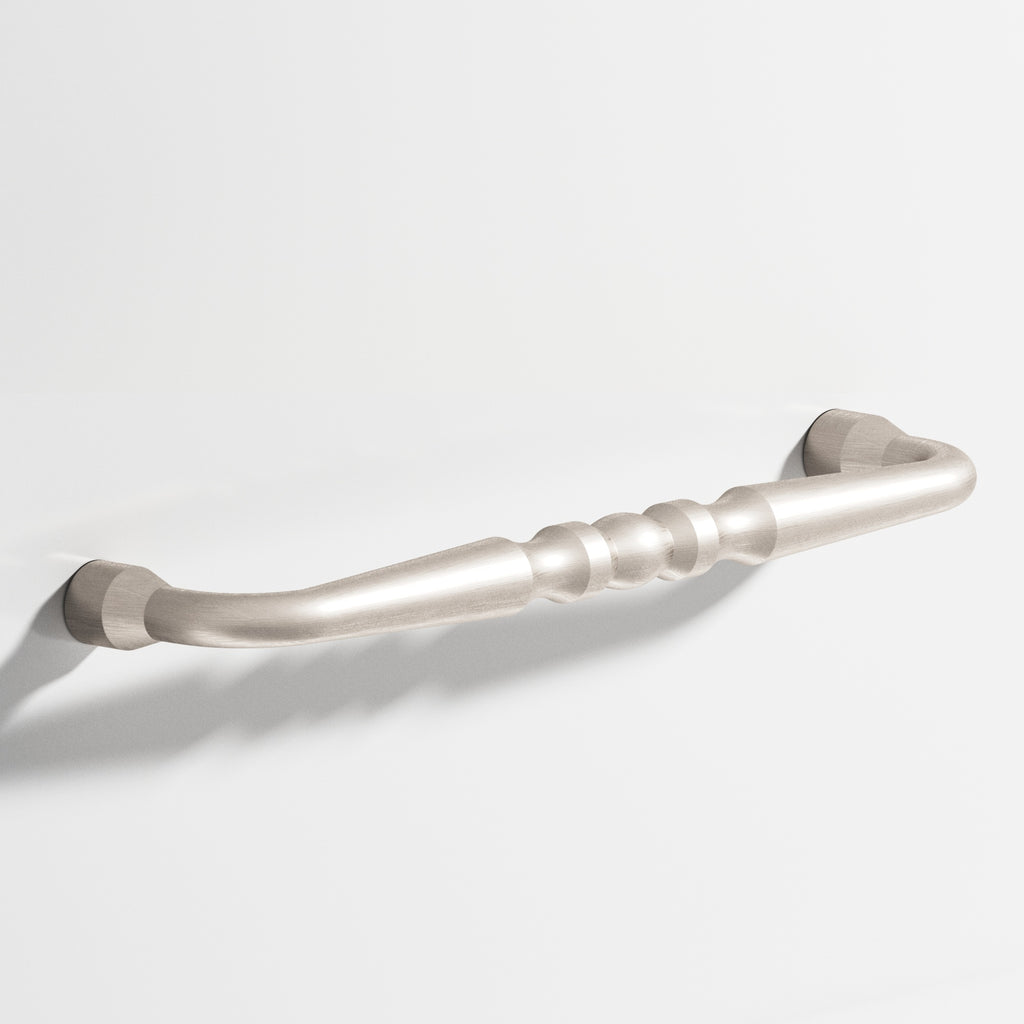 Colonial Bronze Series 813 6" Detailed Wire Cabinet Pull With Bead Matte Satin Nickel / 6"