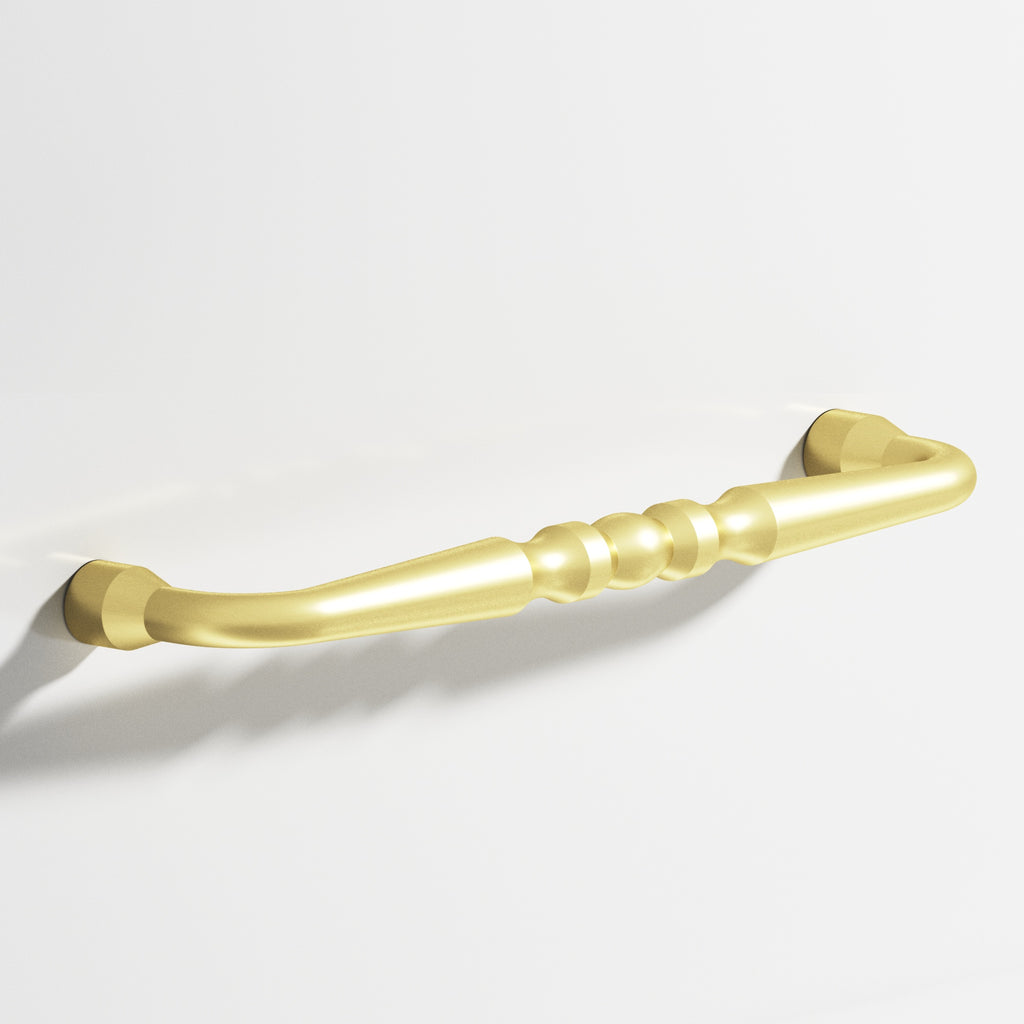 Colonial Bronze Series 813 6" Detailed Wire Cabinet Pull With Bead Matte Satin Brass / 6"