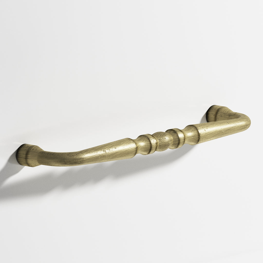 Colonial Bronze Series 813 6" Detailed Wire Cabinet Pull With Bead Distressed Antique Brass / 6"