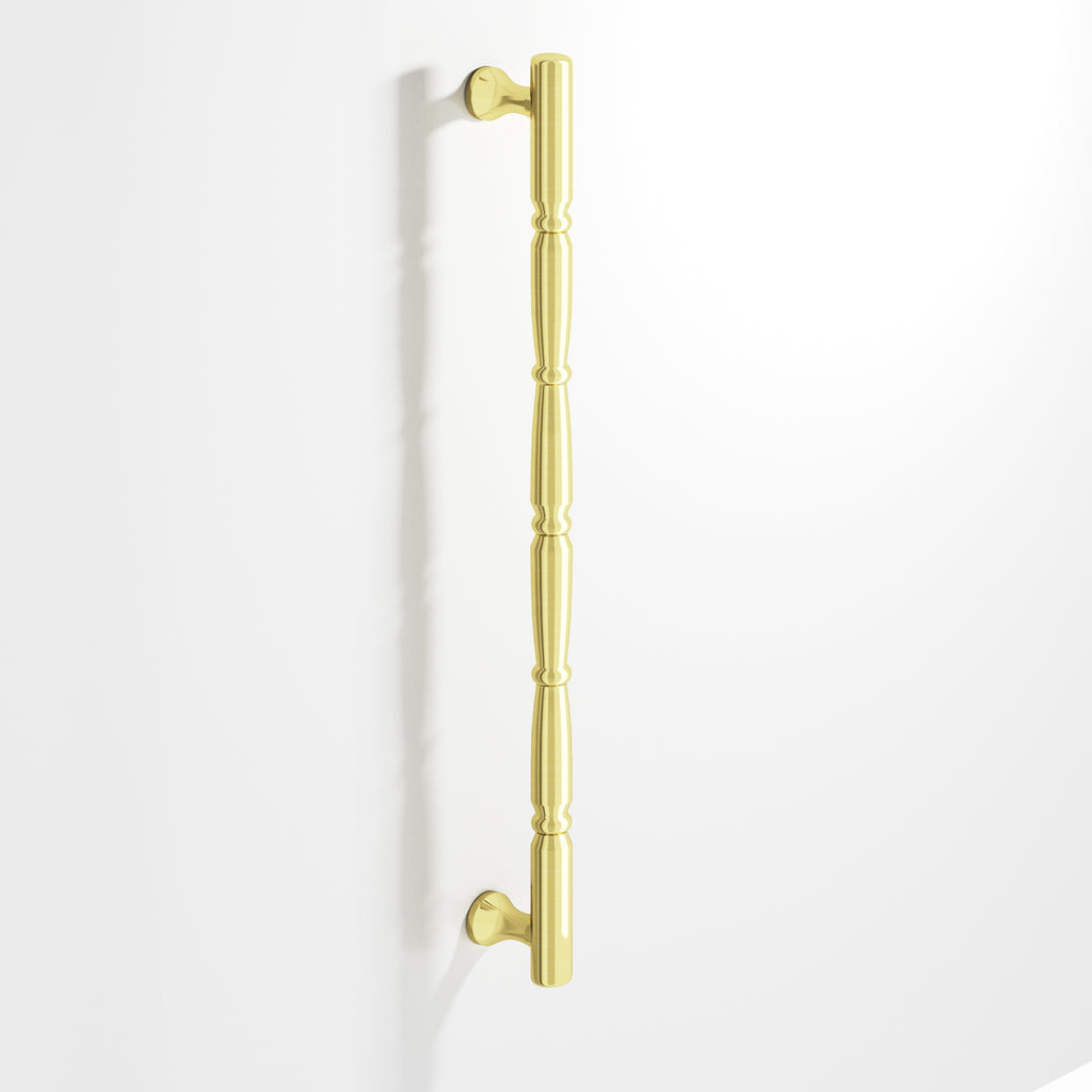 Colonial Bronze Series 855 16" Detailed Wire Appliance Pull With Beads And Radiused Ends Unlacquered Polished Brass / 16"