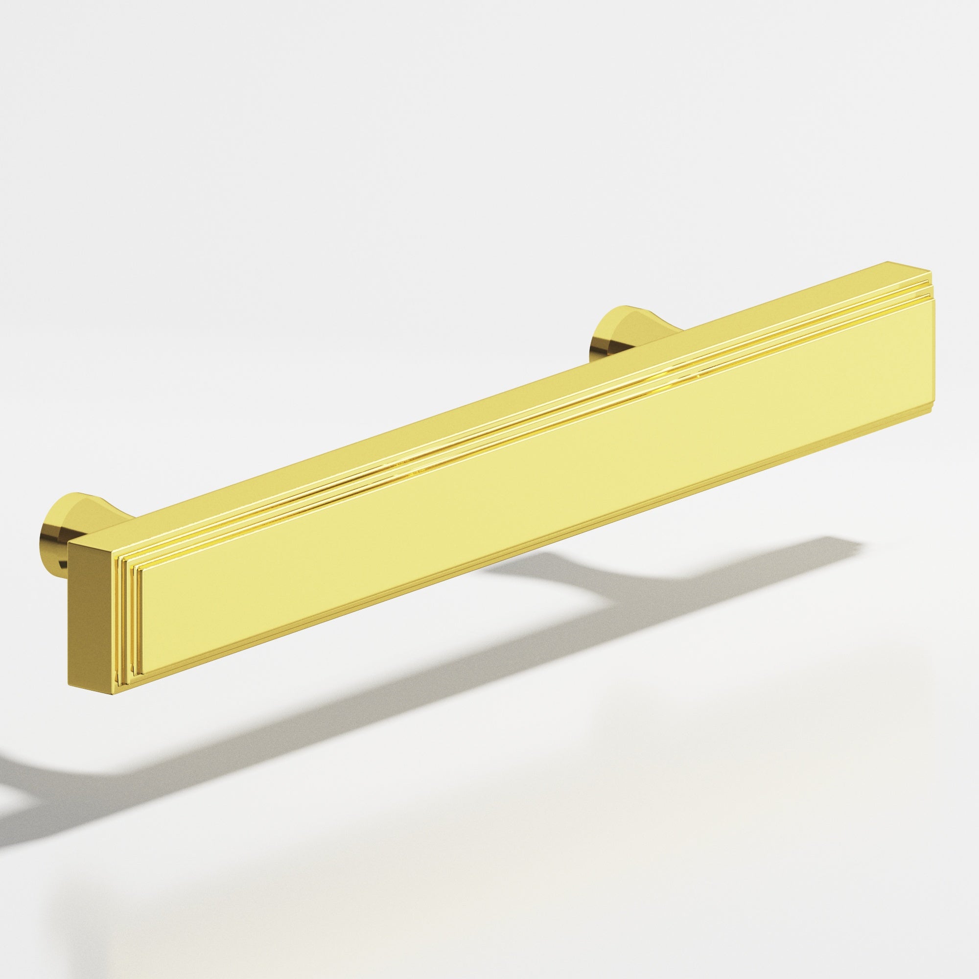 Colonial Bronze Series 941 6" Rectangular Stepped Cabinet Pull With Flared Posts French Gold / 6"