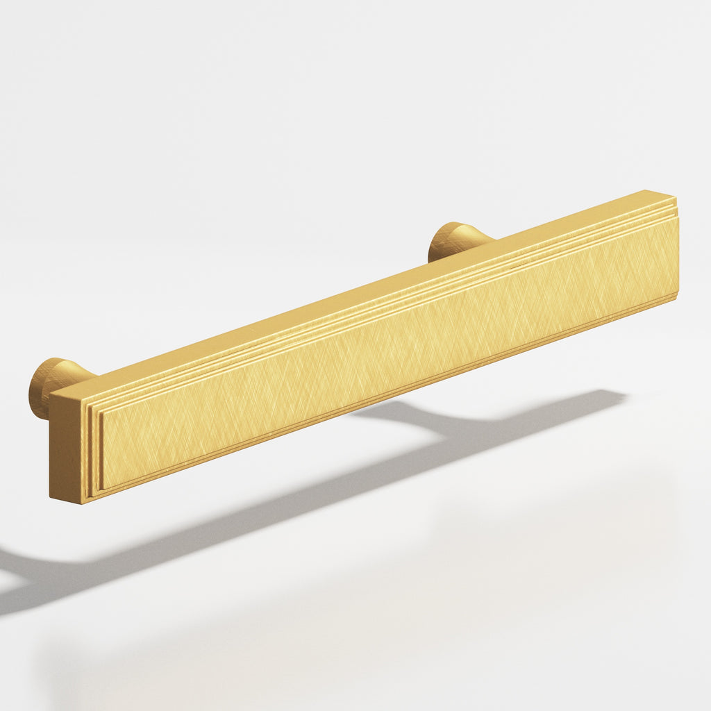 Colonial Bronze Series 941 6" Rectangular Stepped Cabinet Pull With Flared Posts Weathered Brass / 6"
