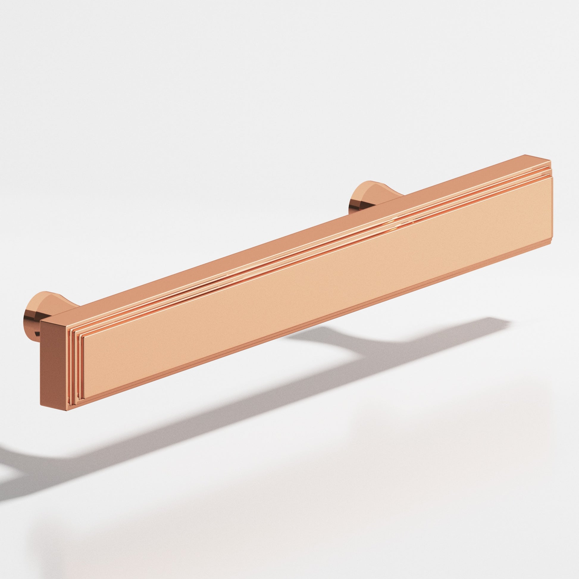 Colonial Bronze Series 941 4" Rectangular Stepped Cabinet Pull With Flared Posts Polished Copper / 4"