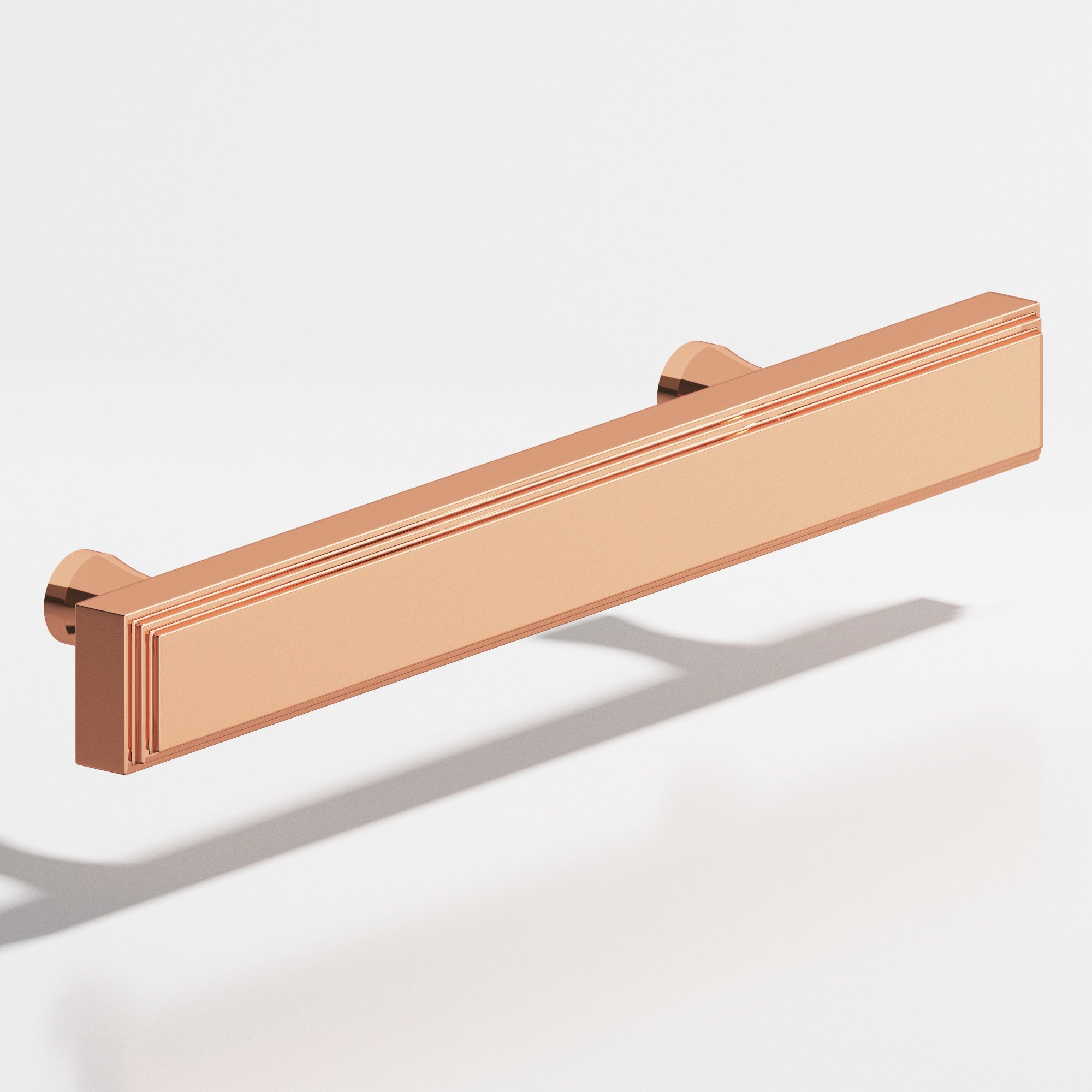 Colonial Bronze Series 941 4" Rectangular Stepped Cabinet Pull With Flared Posts Polished Copper / 4"