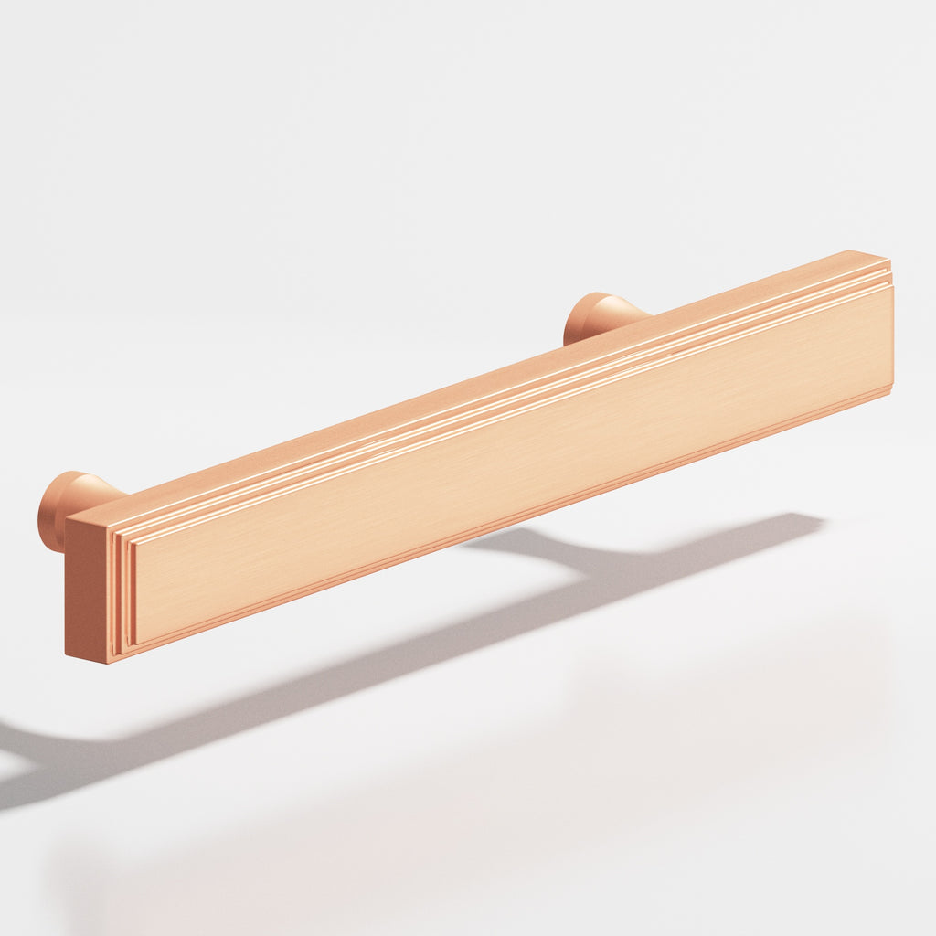 Colonial Bronze Series 941 4" Rectangular Stepped Cabinet Pull With Flared Posts Matte Satin Copper / 4"