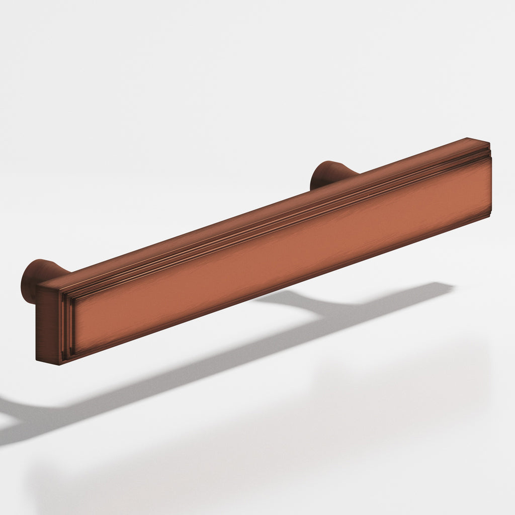 Colonial Bronze Series 941 8" Rectangular Stepped Cabinet Pull With Flared Posts Matte Antique Copper / 8"