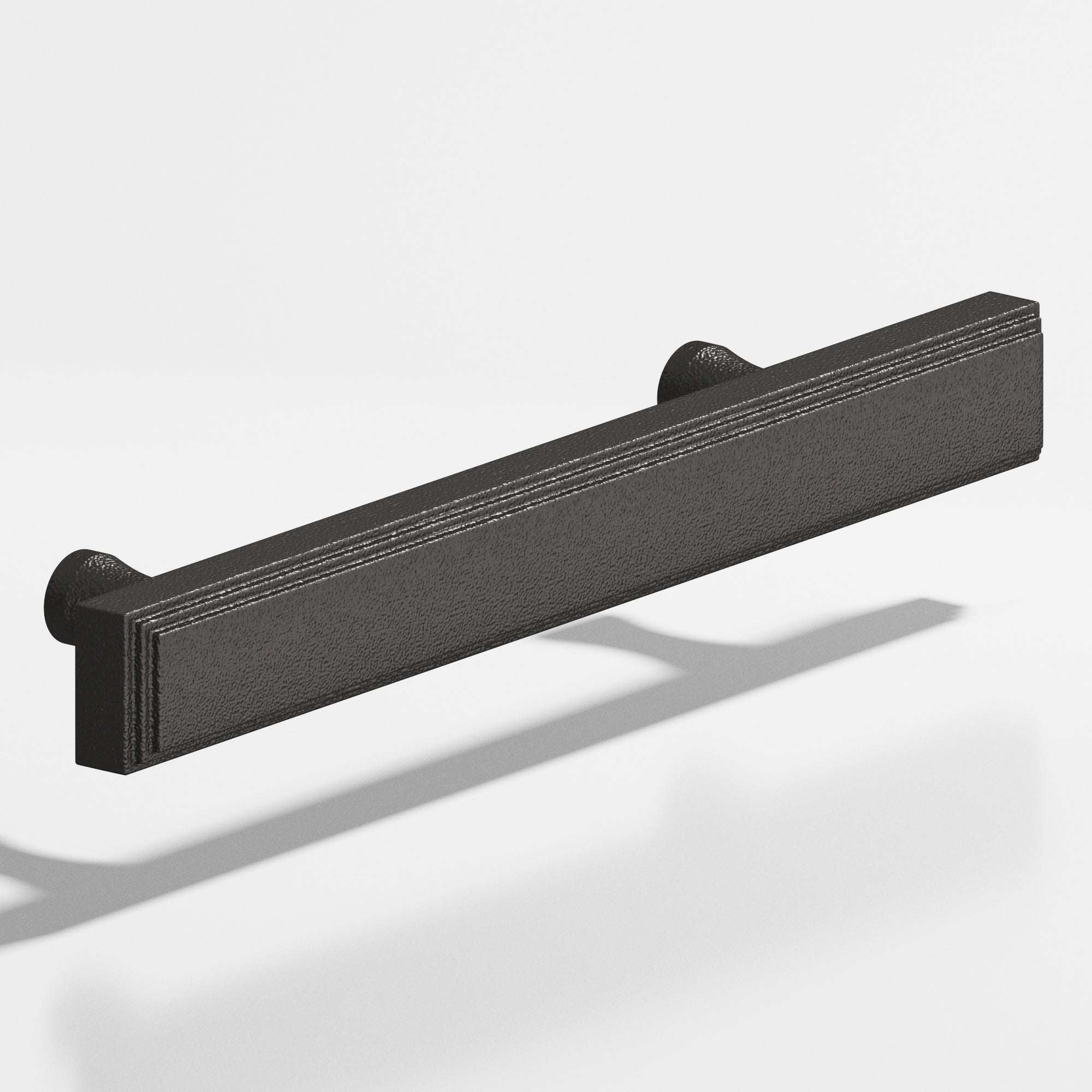 Colonial Bronze Series 941 8" Rectangular Stepped Cabinet Pull With Flared Posts Frost Black™ / 8"