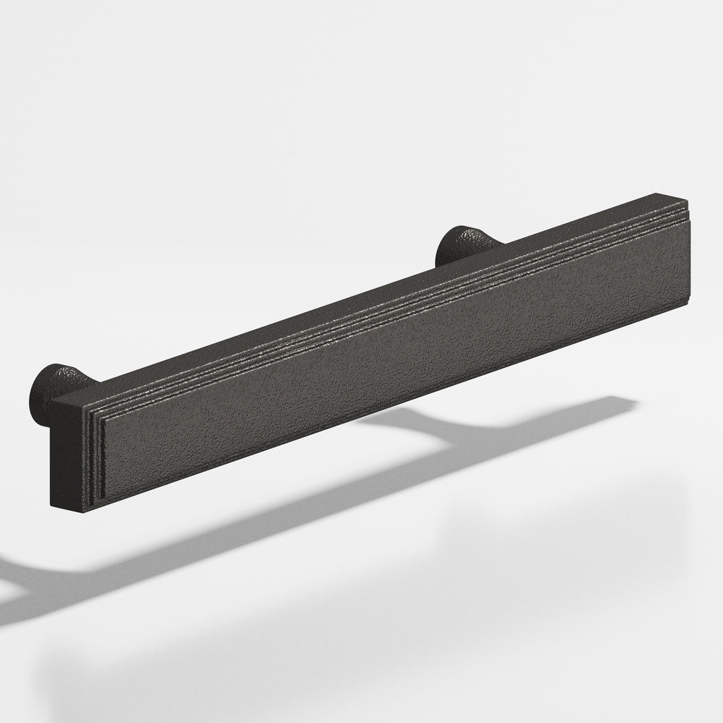 Colonial Bronze Series 941 6" Rectangular Stepped Cabinet Pull With Flared Posts Frost Black™ / 6"