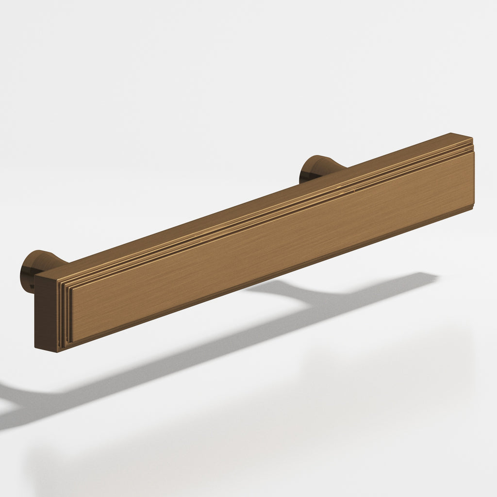 Colonial Bronze Series 941 6" Rectangular Stepped Cabinet Pull With Flared Posts Light Statuary Bronze / 6"