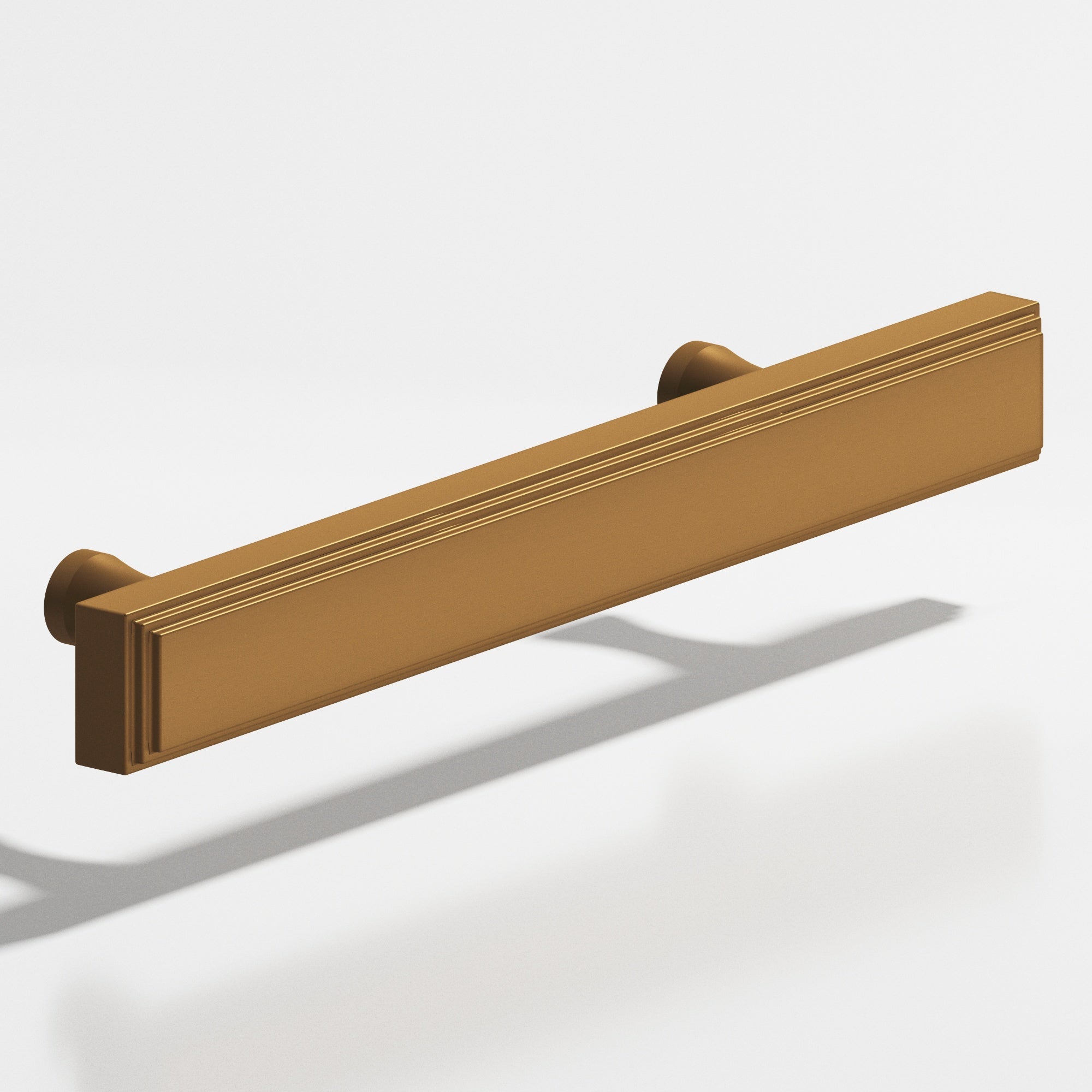 Colonial Bronze Series 941 4" Rectangular Stepped Cabinet Pull With Flared Posts Matte Light Statuary Bronze / 4"
