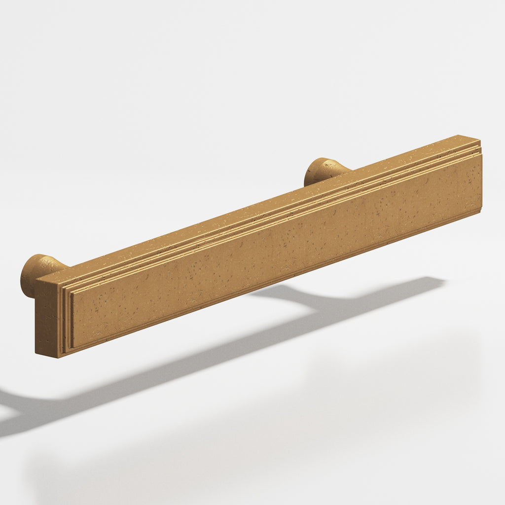 Colonial Bronze Series 941 4" Rectangular Stepped Cabinet Pull With Flared Posts Distressed Light Statuary Bronze / 4"