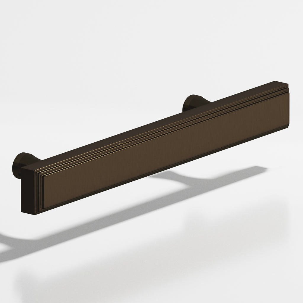Colonial Bronze Series 941 8" Rectangular Stepped Cabinet Pull With Flared Posts Oil Rubbed Bronze / 8"