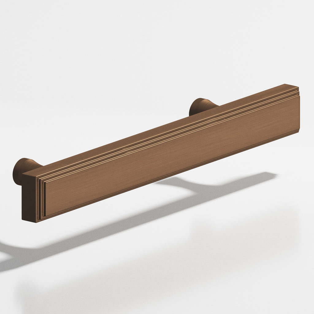 Colonial Bronze Series 941 8" Rectangular Stepped Cabinet Pull With Flared Posts Matte Oil Rubbed Bronze / 8"