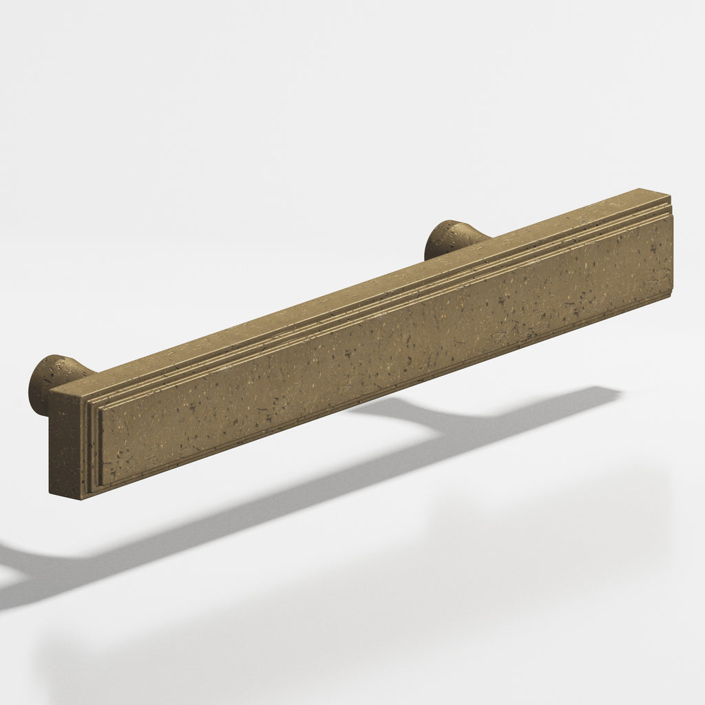 Colonial Bronze Series 941 4" Rectangular Stepped Cabinet Pull With Flared Posts Distressed Oil Rubbed Bronze / 4"