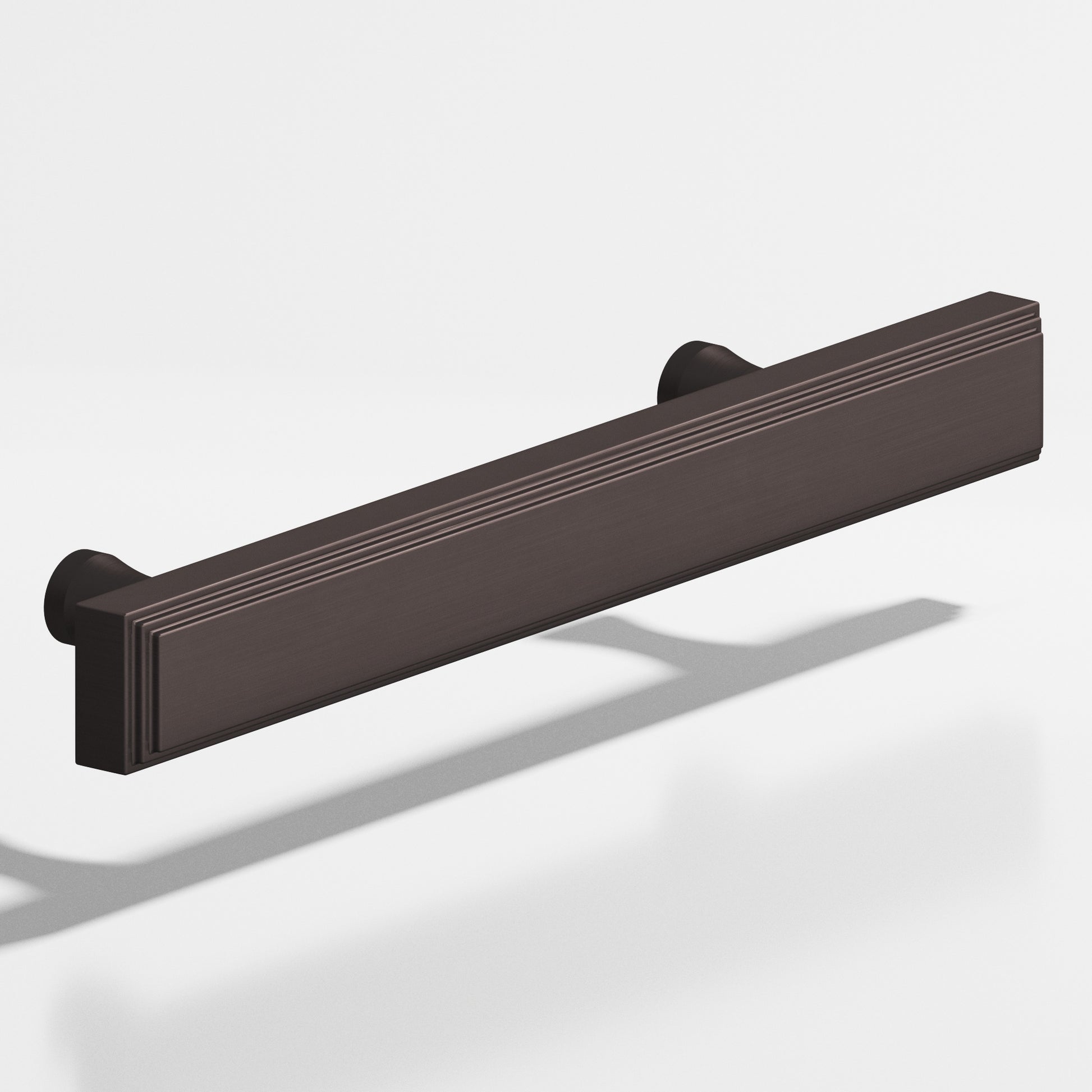 Colonial Bronze Series 941 6" Rectangular Stepped Cabinet Pull With Flared Posts Matte Dark Statuary Bronze / 6"