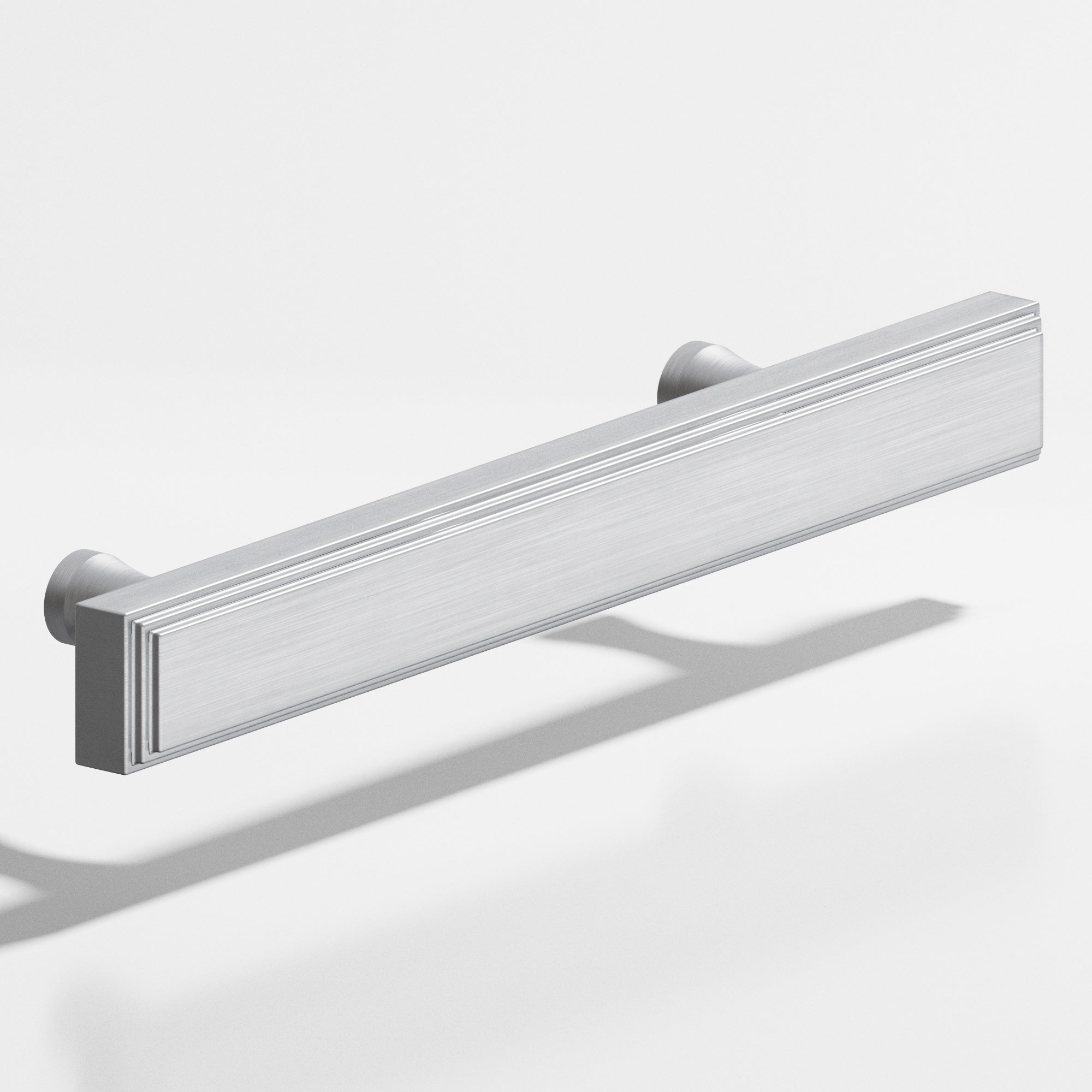 Colonial Bronze Series 941 6" Rectangular Stepped Cabinet Pull With Flared Posts Matte Satin Chrome / 6"