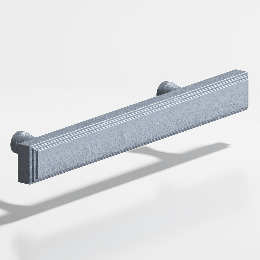 Colonial Bronze Series 941 8" Rectangular Stepped Cabinet Pull With Flared Posts Frost Chrome™ / 8"