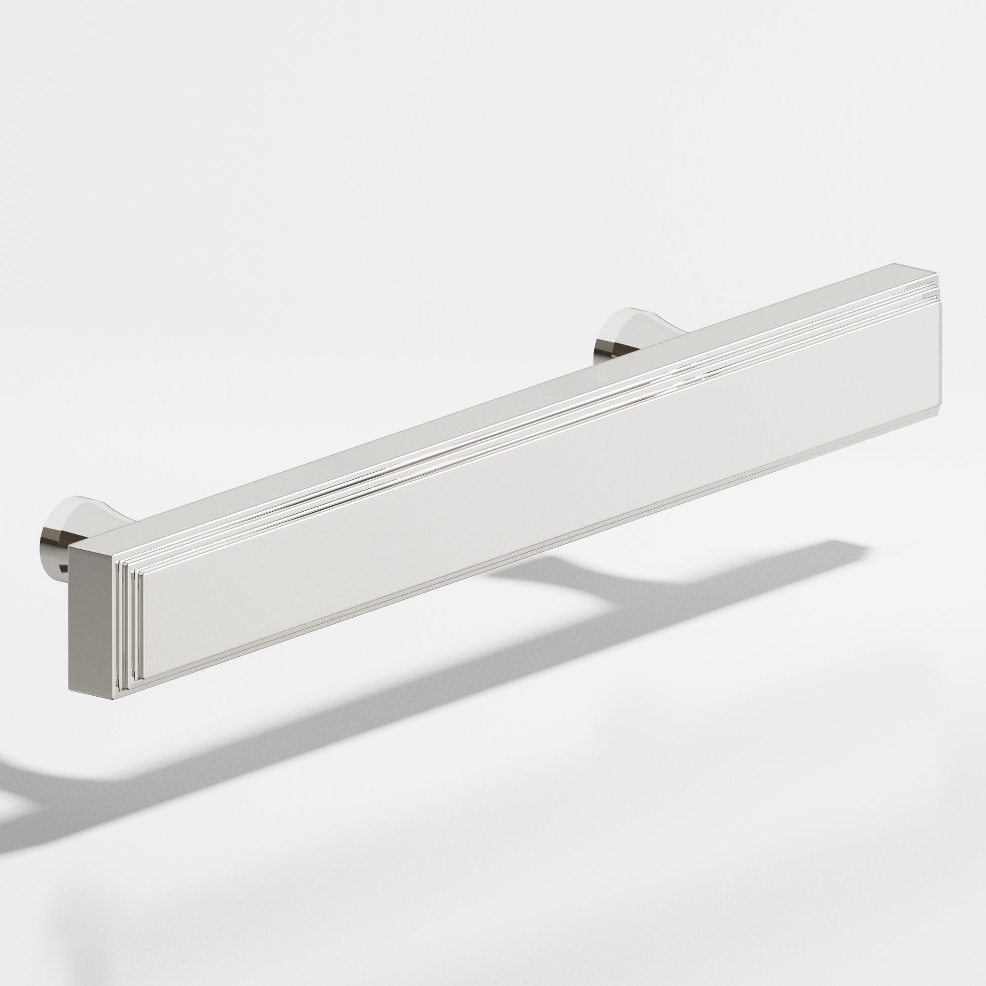 Colonial Bronze Series 941 6" Rectangular Stepped Cabinet Pull With Flared Posts Polished Nickel / 6"