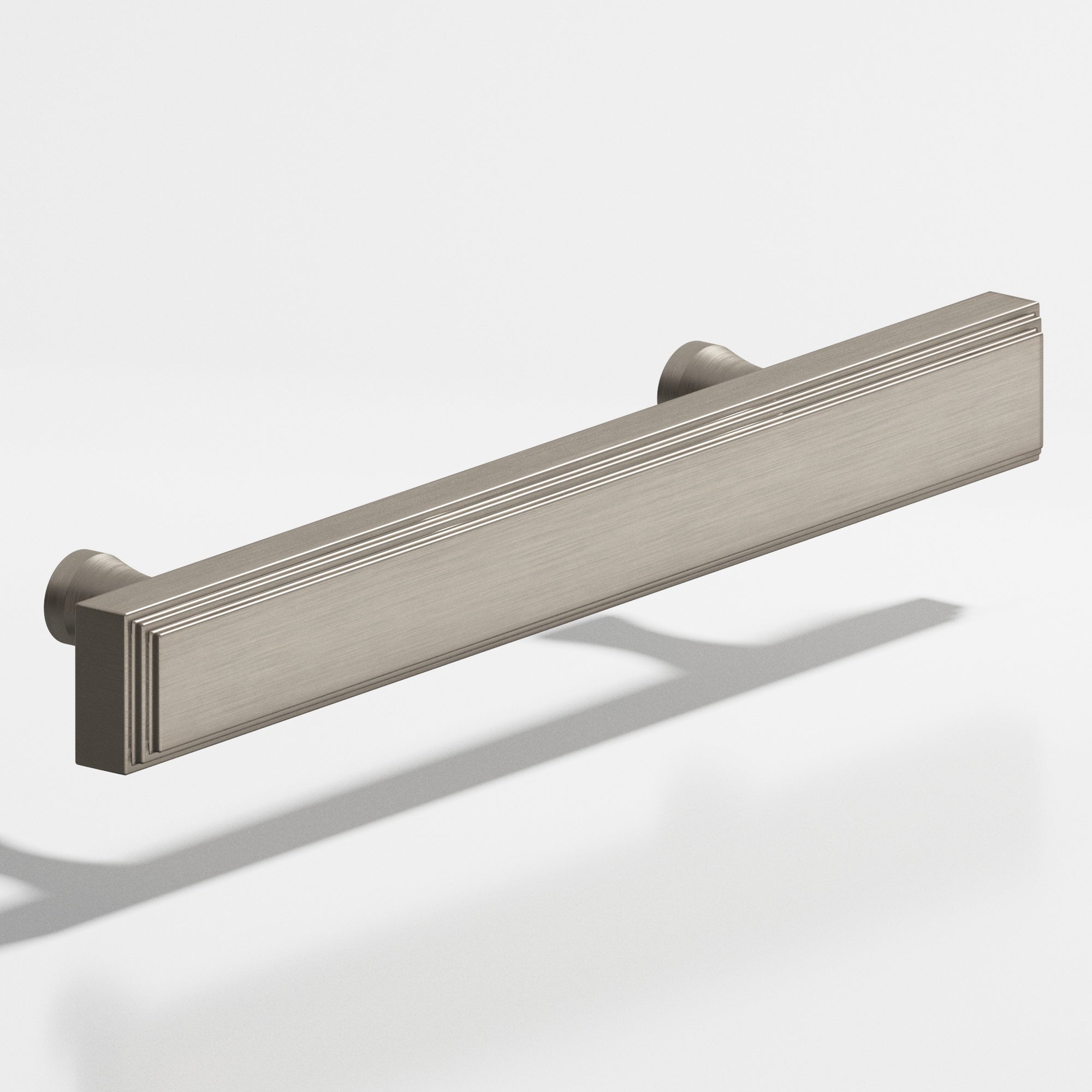 Colonial Bronze Series 941 6" Rectangular Stepped Cabinet Pull With Flared Posts Matte Pewter / 6"