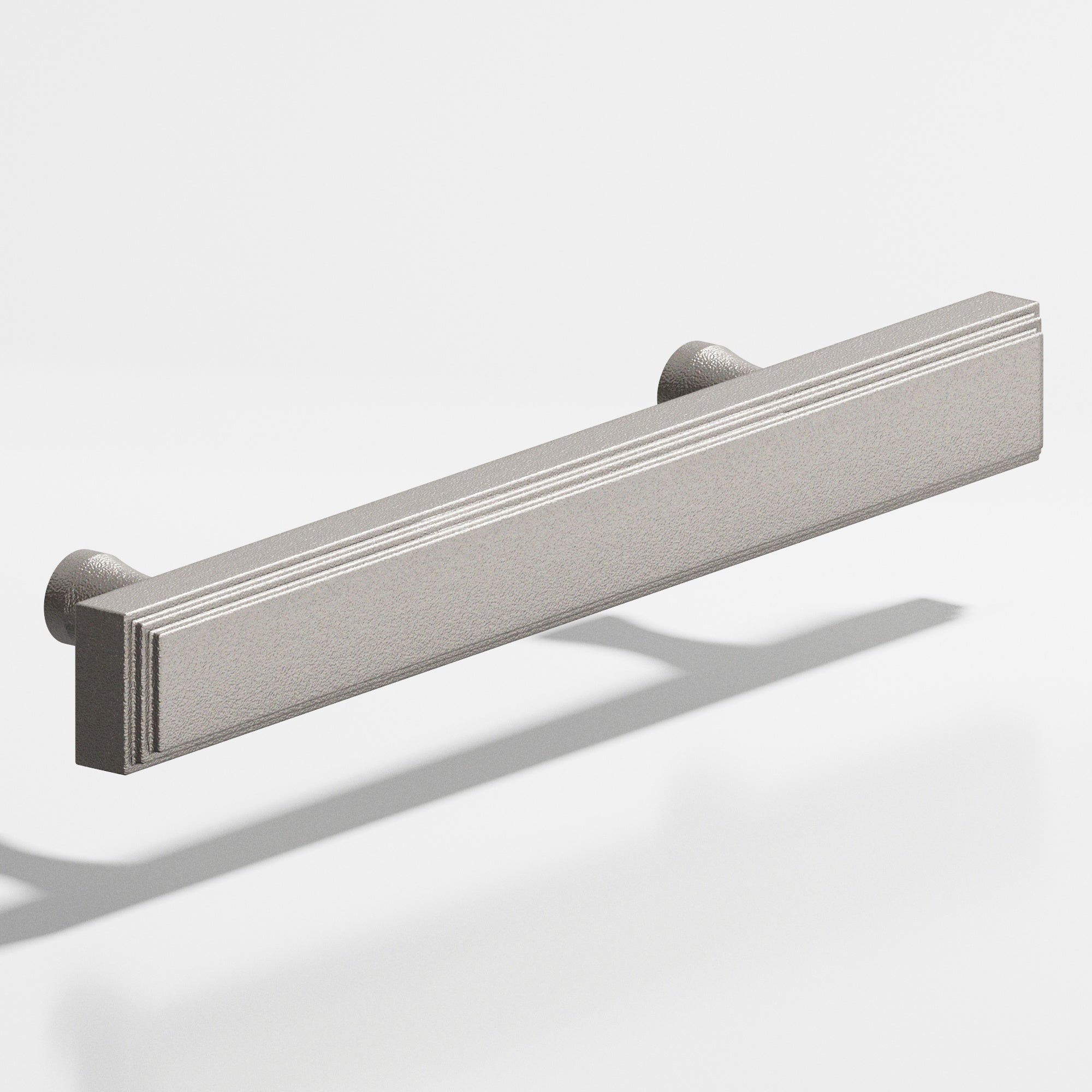 Colonial Bronze Series 941 6" Rectangular Stepped Cabinet Pull With Flared Posts Frost Nickel™ / 6"