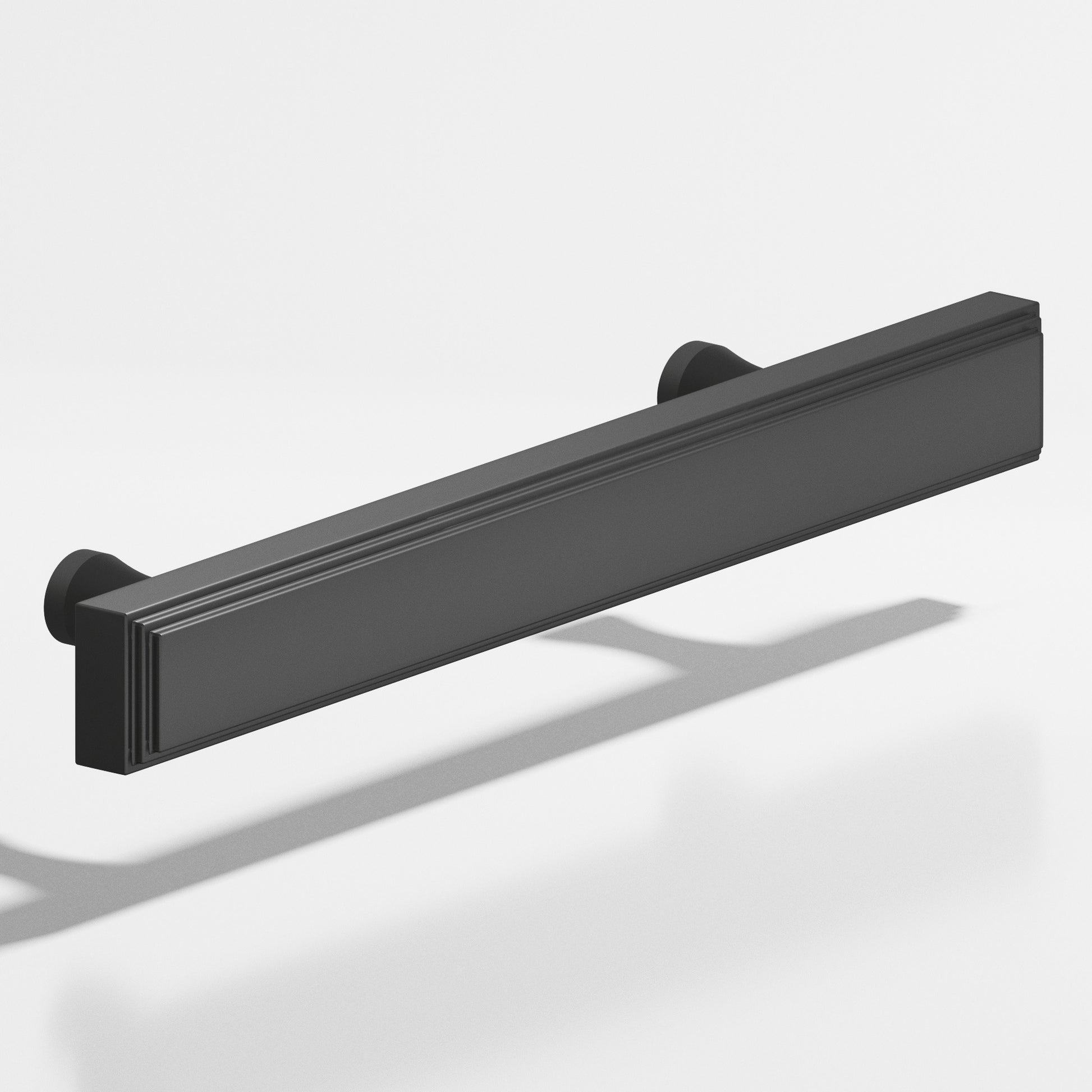 Colonial Bronze Series 941 8" Rectangular Stepped Cabinet Pull With Flared Posts Matte Graphite / 8"