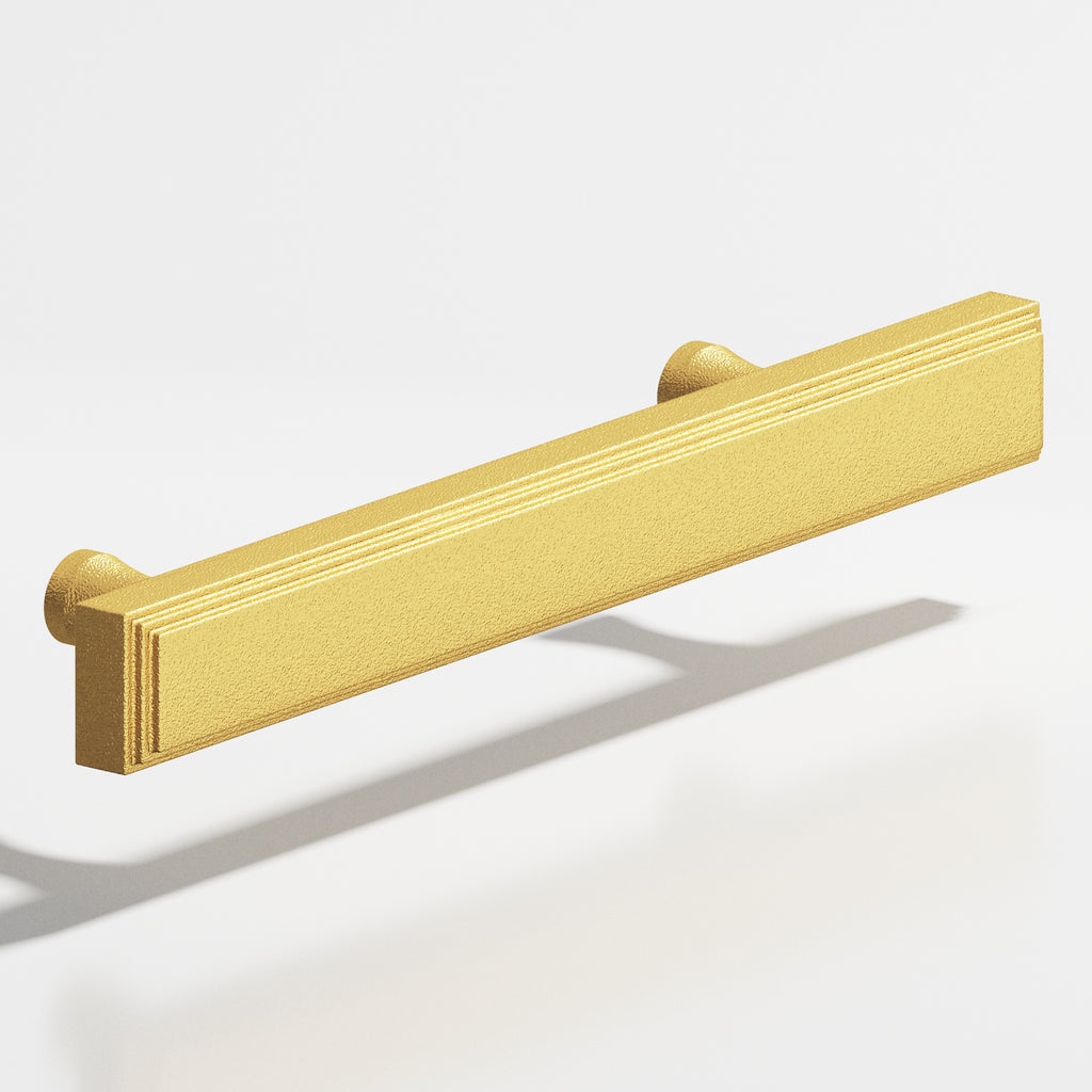 Colonial Bronze Series 941 6" Rectangular Stepped Cabinet Pull With Flared Posts Frost Brass™ / 6"