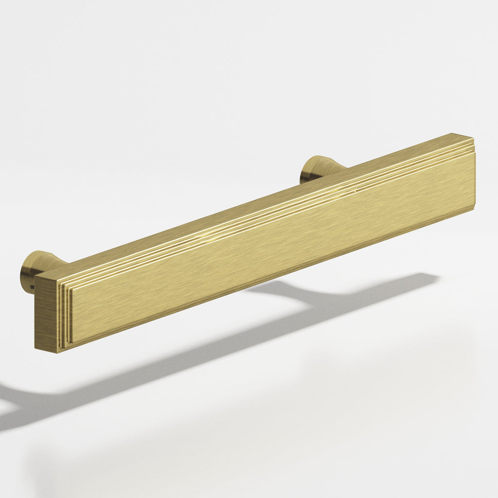 Colonial Bronze Series 941 8" Rectangular Stepped Cabinet Pull With Flared Posts Antique Brass / 8"
