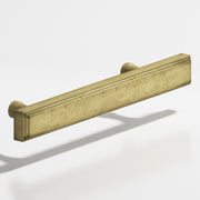 Colonial Bronze Series 941 6" Rectangular Stepped Cabinet Pull With Flared Posts Distressed Antique Brass / 6"