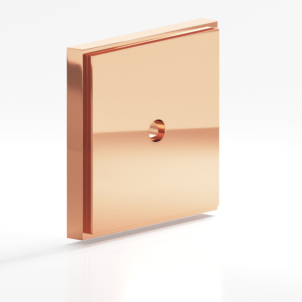 Colonial Bronze Series 9945 1" Square Stepped Backplate Polished Copper / 1"
