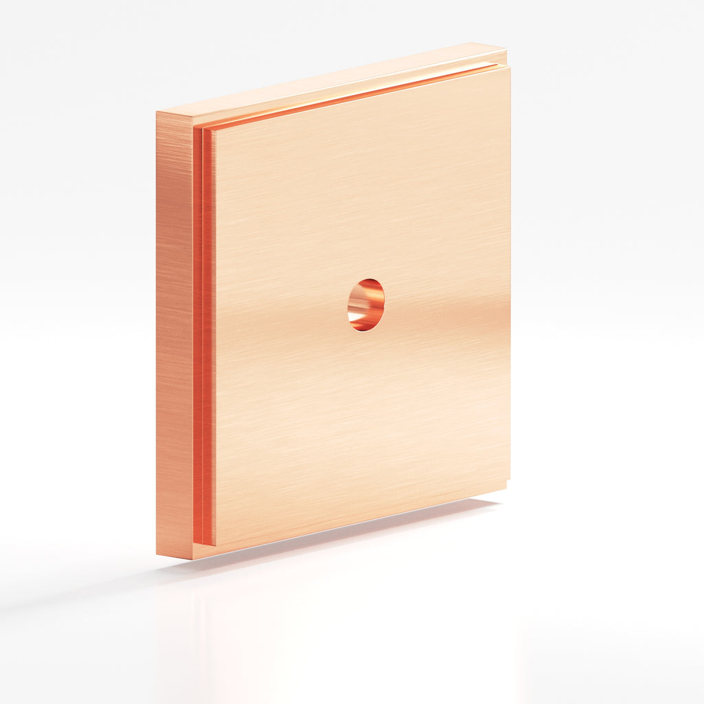 Colonial Bronze Series 9625 1.75" Square Stepped Backplate Satin Copper / 1.75"