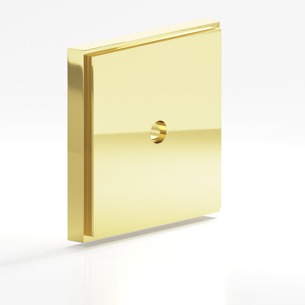 Colonial Bronze Series 9625 1.75" Square Stepped Backplate Polished Brass / 1.75"