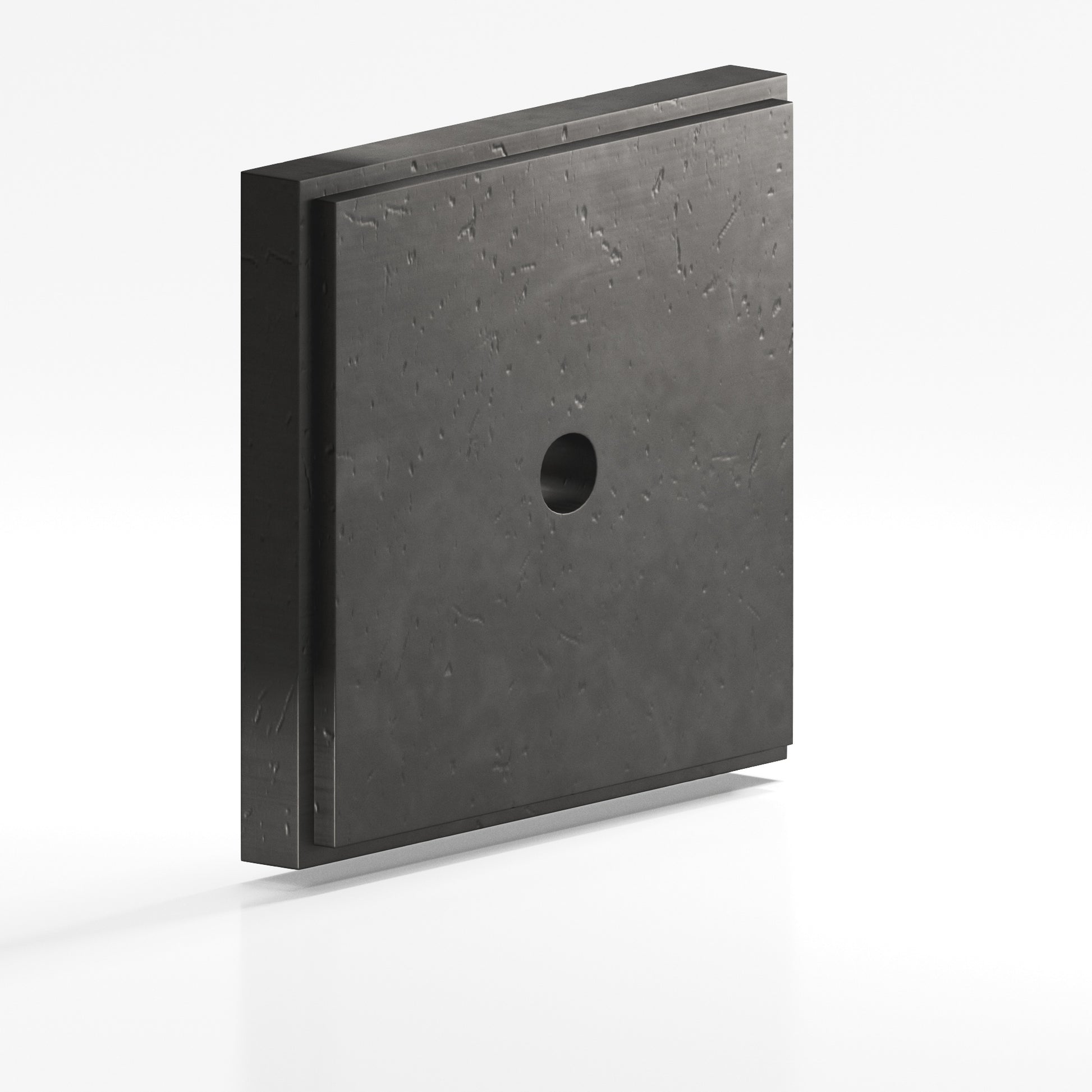 Colonial Bronze Series 9625 1.75" Square Stepped Backplate Distressed Satin Black / 1.75"