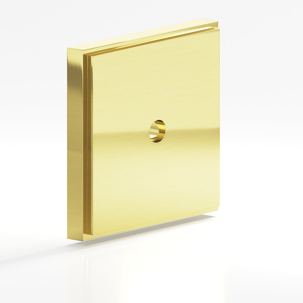 Colonial Bronze Series 9625 1.75" Square Stepped Backplate Unlacquered Polished Brass / 1.75"