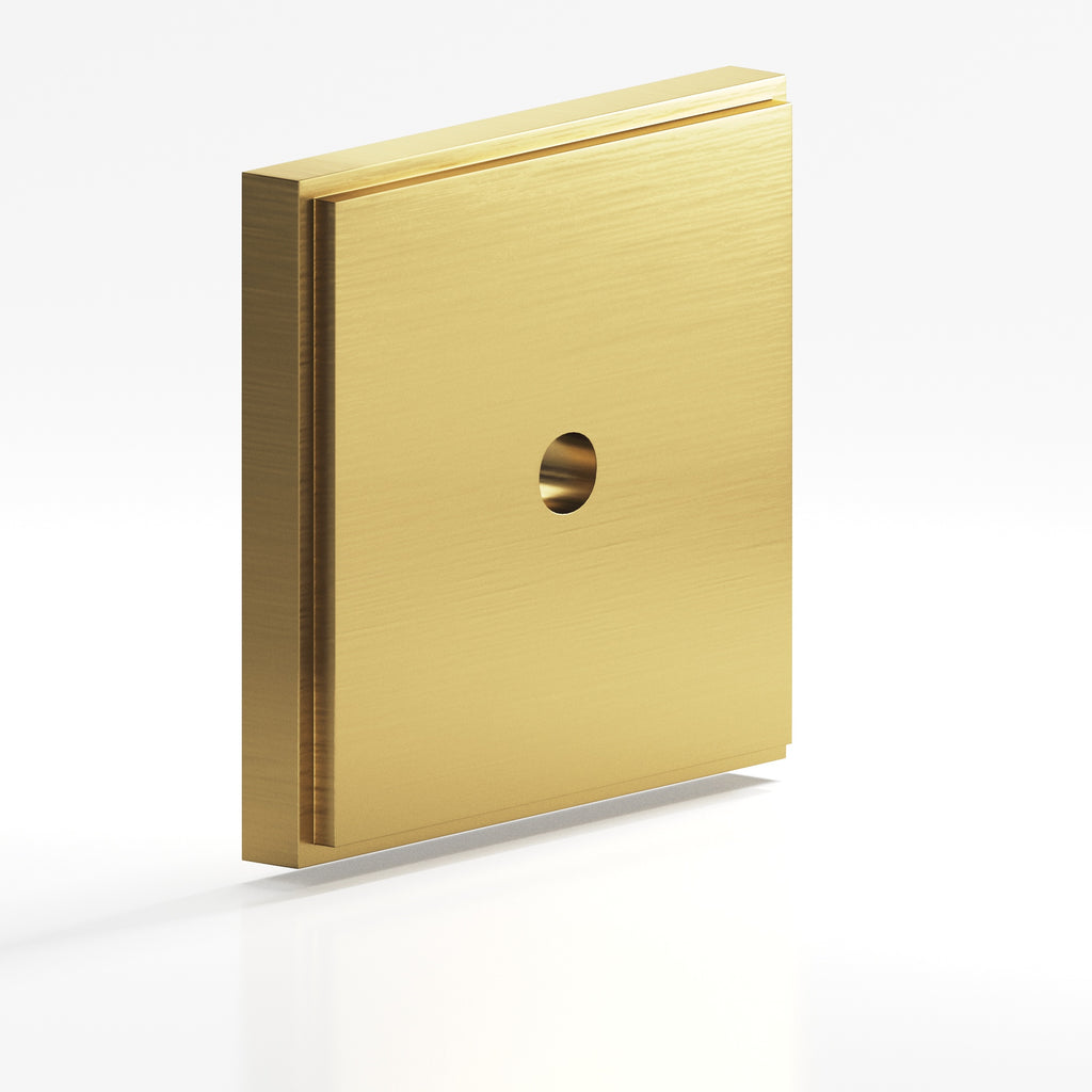 Colonial Bronze Series 9625 1.75" Square Stepped Backplate Unlacquered Satin Brass / 1.75"