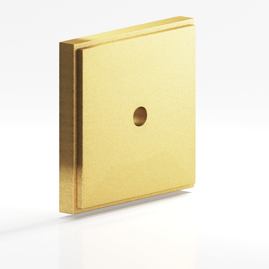 Colonial Bronze Series 9945 1" Square Stepped Backplate Frost Brass™ / 1"