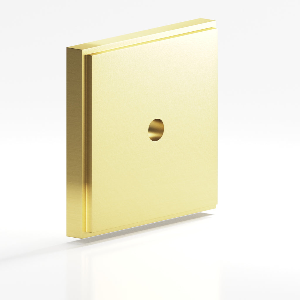 Colonial Bronze Series 9625 1.75" Square Stepped Backplate Matte Satin Brass / 1.75"