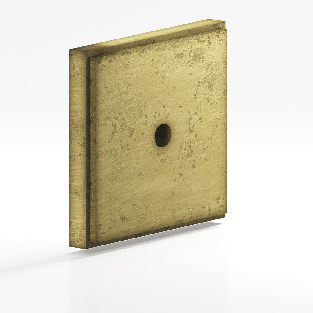 Colonial Bronze Series 9625 1.75" Square Stepped Backplate Distressed Antique Brass / 1.75"