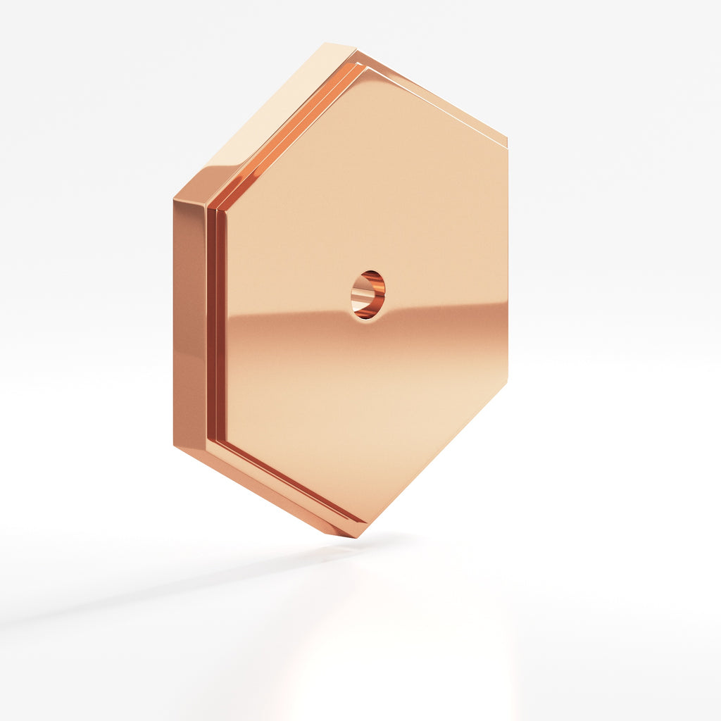 Colonial Bronze Series 9627 1.5" Hexagonal Stepped Backplate Polished Copper / 1.5"