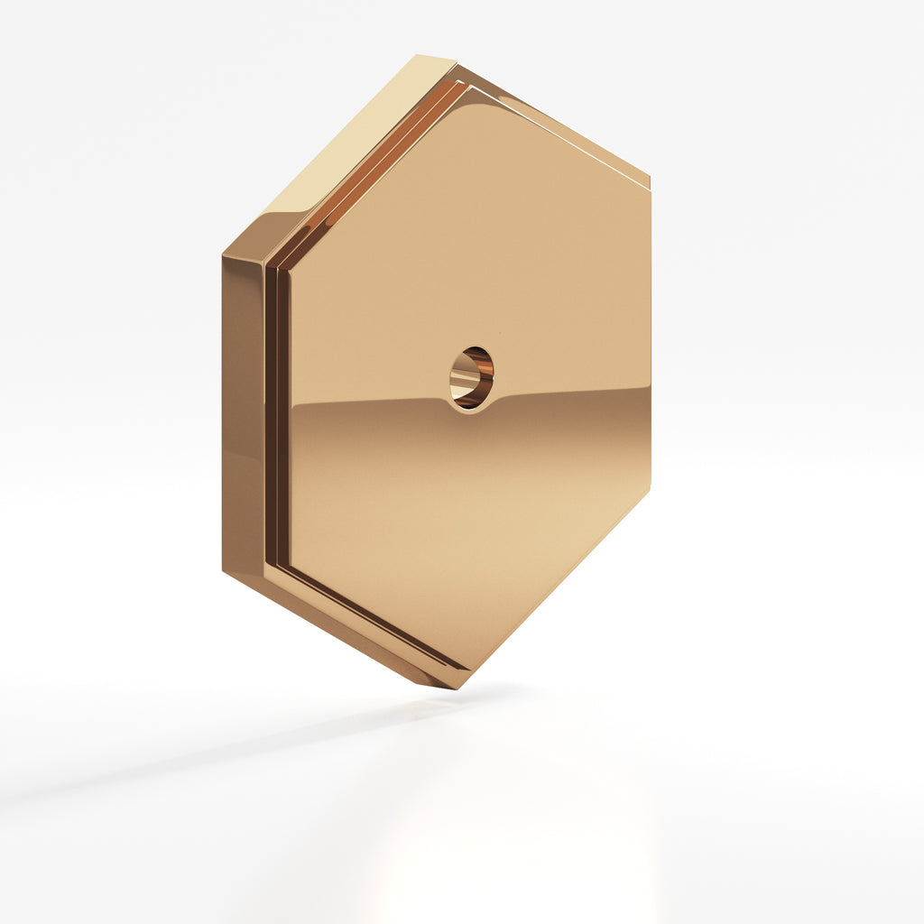 Colonial Bronze Series 9627 1.5" Hexagonal Stepped Backplate Polished Bronze / 1.5"