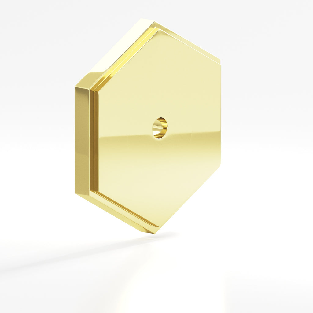 Colonial Bronze Series 9627 1.5" Hexagonal Stepped Backplate Polished Brass / 1.5"