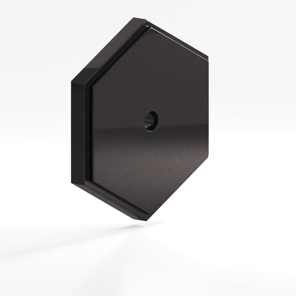 Colonial Bronze Series 9627 1.5" Hexagonal Stepped Backplate Satin Black / 1.5"