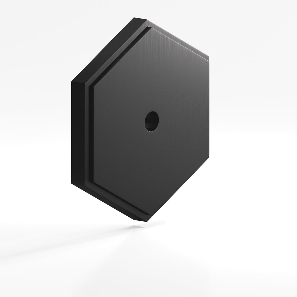 Colonial Bronze Series 9627 1.5" Hexagonal Stepped Backplate Matte Satin Black / 1.5"