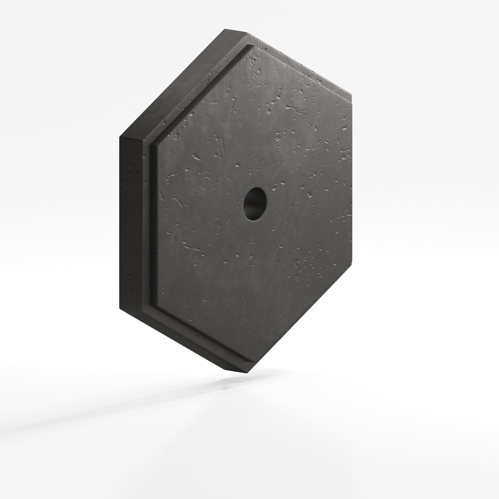 Colonial Bronze Series 9627 1.5" Hexagonal Stepped Backplate Distressed Satin Black / 1.5"