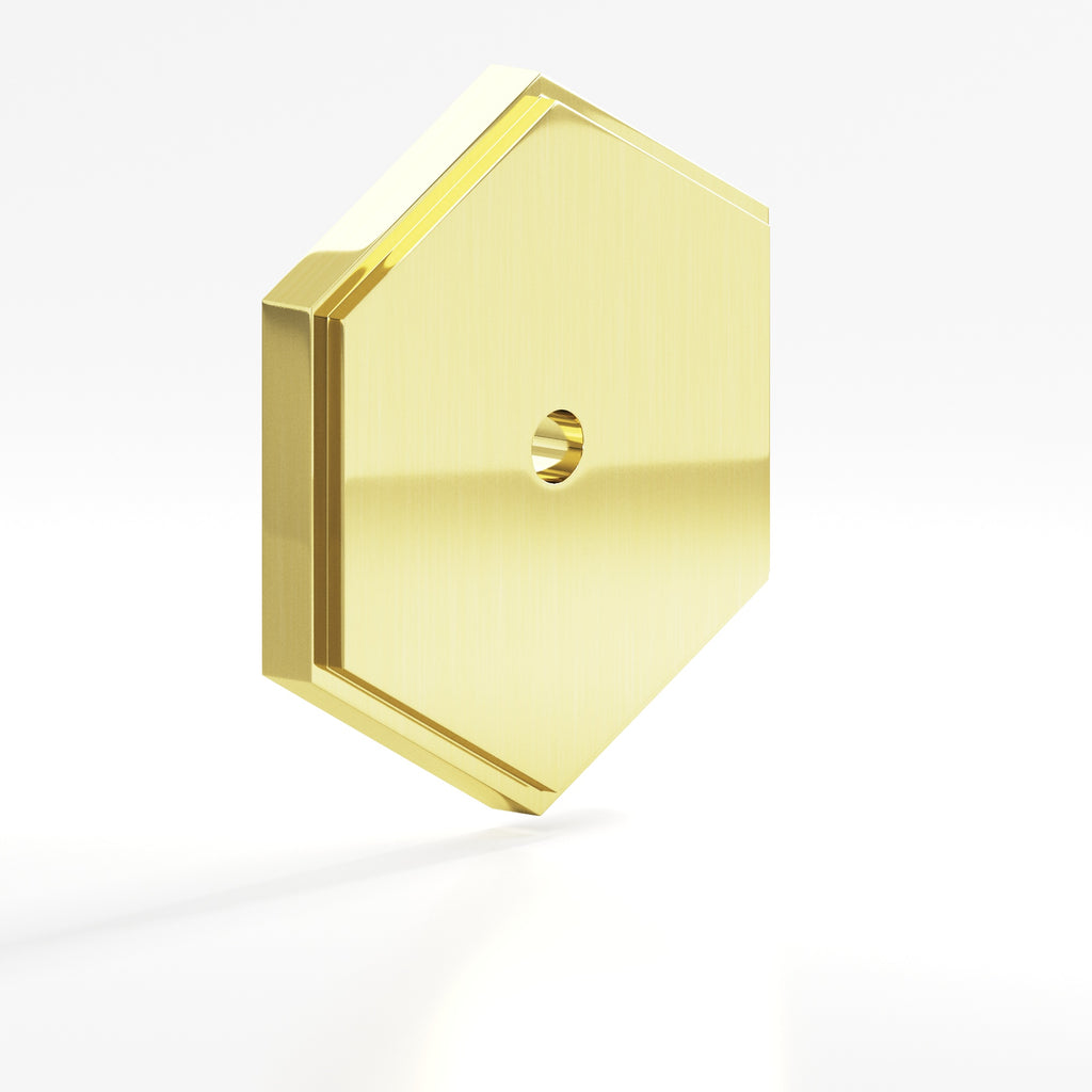 Colonial Bronze Series 9627 1.5" Hexagonal Stepped Backplate Unlacquered Polished Brass / 1.5"