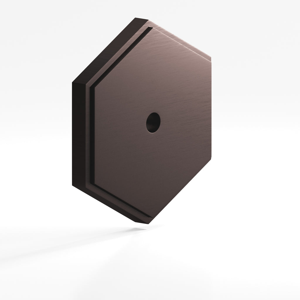 Colonial Bronze Series 9627 1.5" Hexagonal Stepped Backplate Matte Dark Statuary Bronze / 1.5"