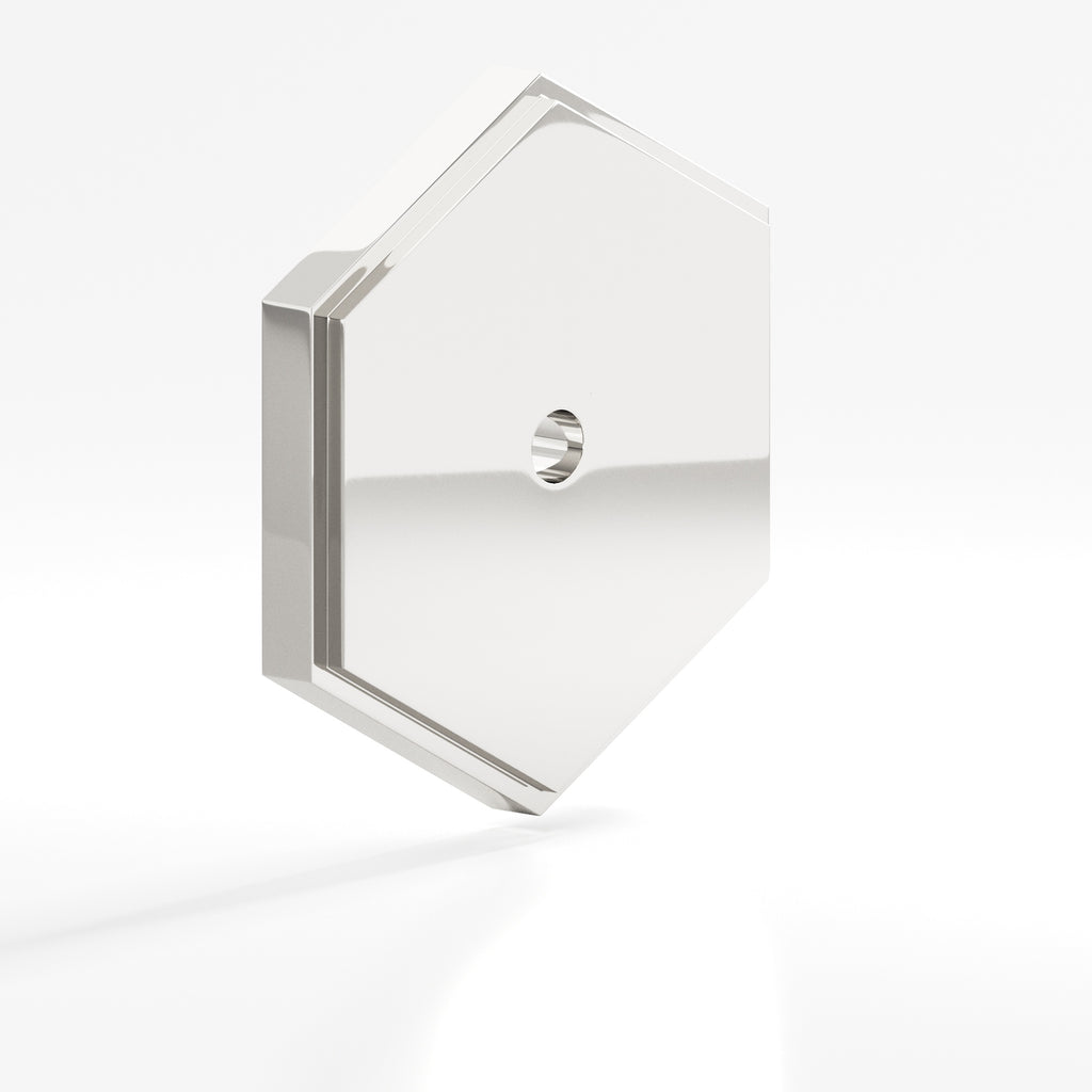 Colonial Bronze Series 9627 1.5" Hexagonal Stepped Backplate Polished Nickel / 1.5"