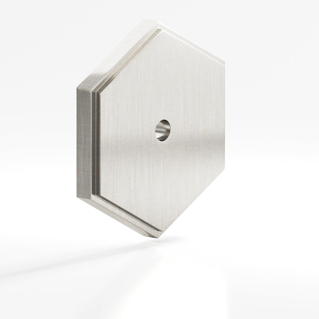 Colonial Bronze Series 9627 1.5" Hexagonal Stepped Backplate Satin Nickel / 1.5"