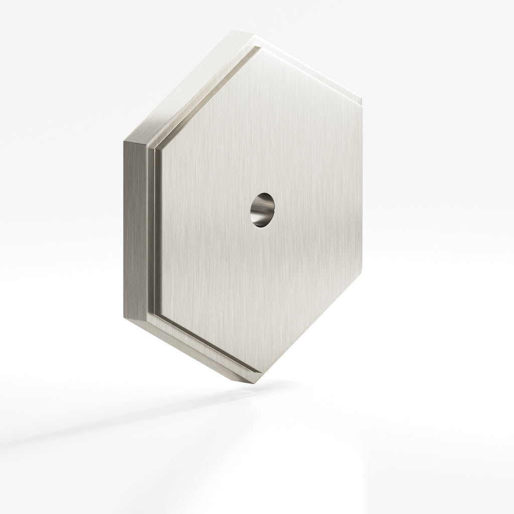 Colonial Bronze Series 9627 1.5" Hexagonal Stepped Backplate Nickel Stainless / 1.5"