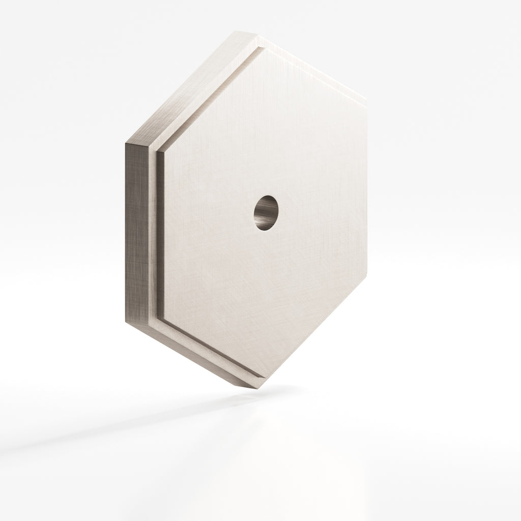 Colonial Bronze Series 9627 1.5" Hexagonal Stepped Backplate Matte Satin Nickel / 1.5"
